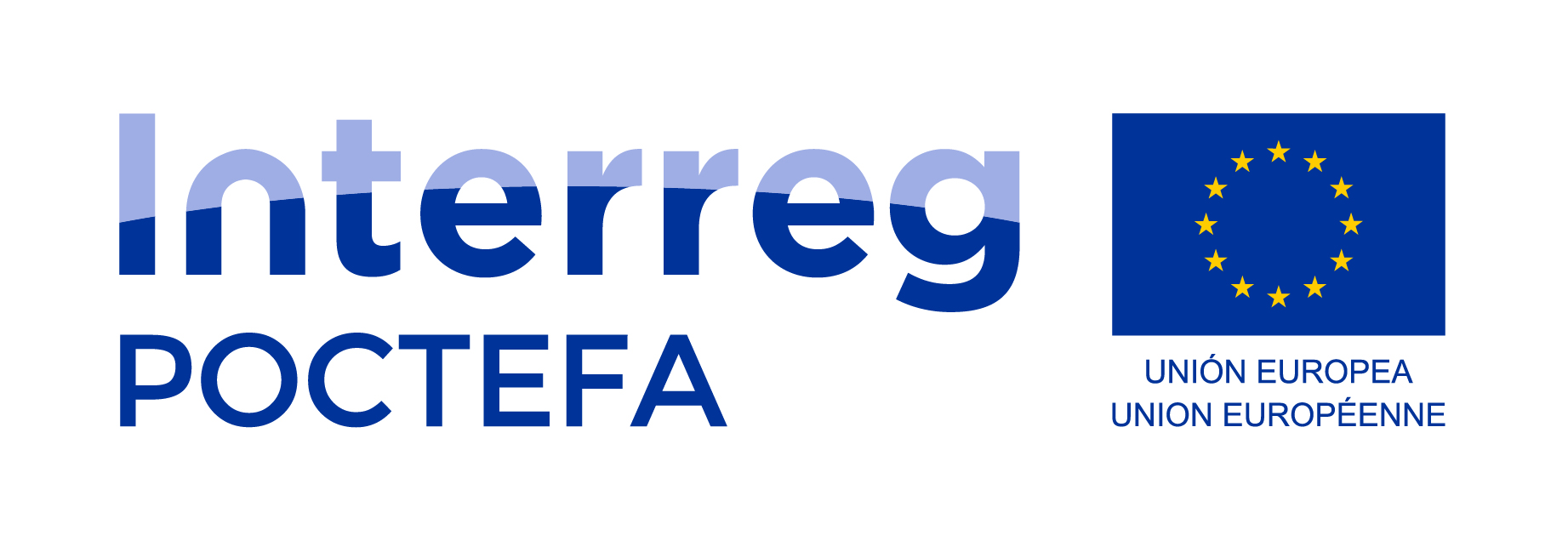 logo interreg poctefa, union européenne, un programme européen de coopération transfrontalière créé pour promouvoir le développement durable du territoire frontalier de l’Espagne, de la France et de l’Andorre