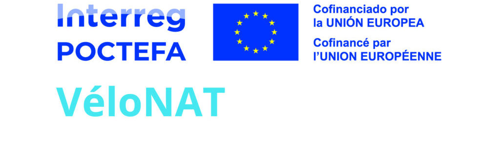logo du projet transfrontalier vélonat, porté entre autres, par l'ADT64, agence départementale du tourisme 64, pour créer une destination vélo d'exception sur le passif des Pyrénées