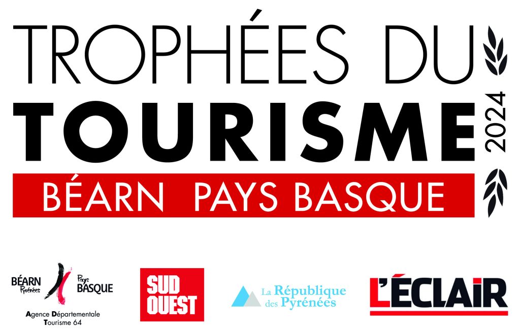 logo du concours des trophées du tourisme 64 béarn pays basque, organisé par l'ADT64 et le groupe sud ouest