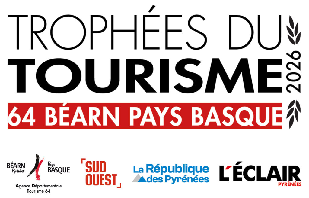 logo du concours des trophées du tourisme 64, organisés par l'agence départementale du tourisme béarn pays basque